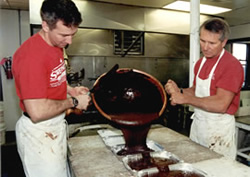 Now Bill and Brian Sweenor maintain the candy-making tradition (Photo courtesy of The Westerly Sun)